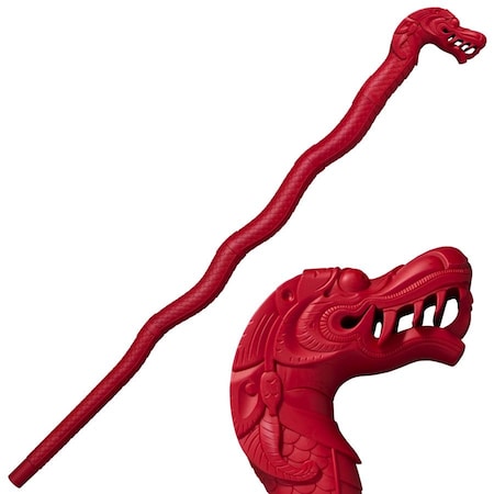 Gsm 2024 Cold Steel Lucky Dragon Walking Stick Stick Red Polypropylene Steel CLD-91PDRRZ
